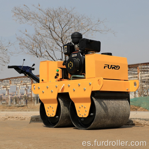 Máquina de construcción de doble tambor mini rodillo de camino vibratorio